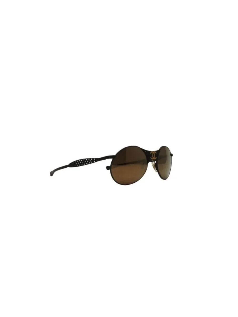 Chanel Sunglasses Eyewear CC Logo Metal Rubber Matte Black Gold